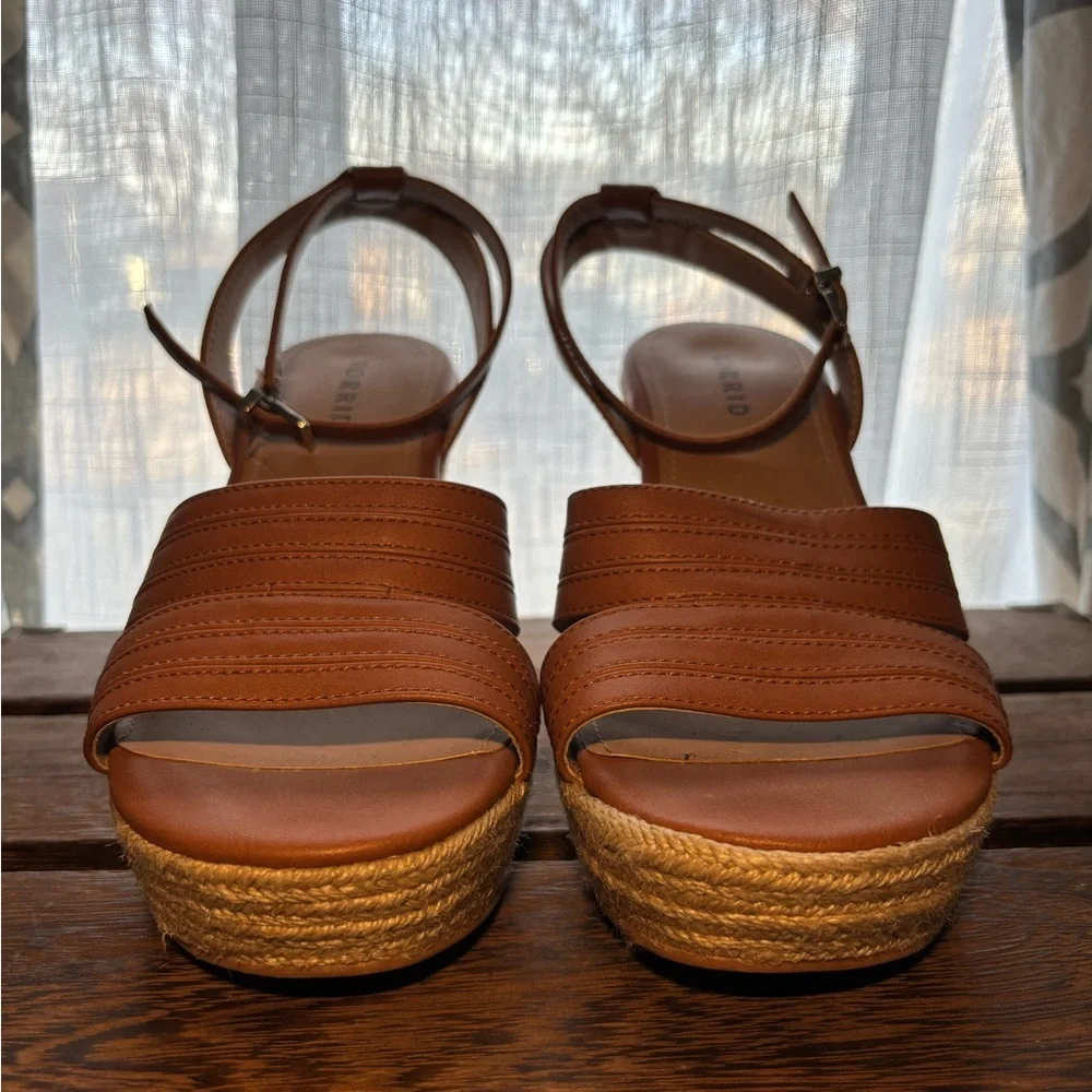 Torrid Tan Cutout Platform Espadrille Wedge